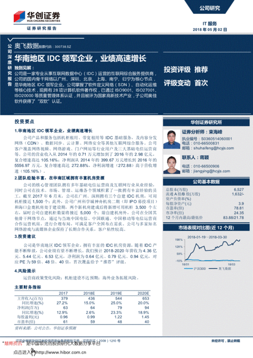華創(chuàng)證券研報 奧飛數(shù)據(jù)——華南地區(qū)IDC領(lǐng)軍企業(yè)，業(yè)績高速增長彰顯工業(yè)互聯(lián)網(wǎng)數(shù)據(jù)服務(wù)潛力